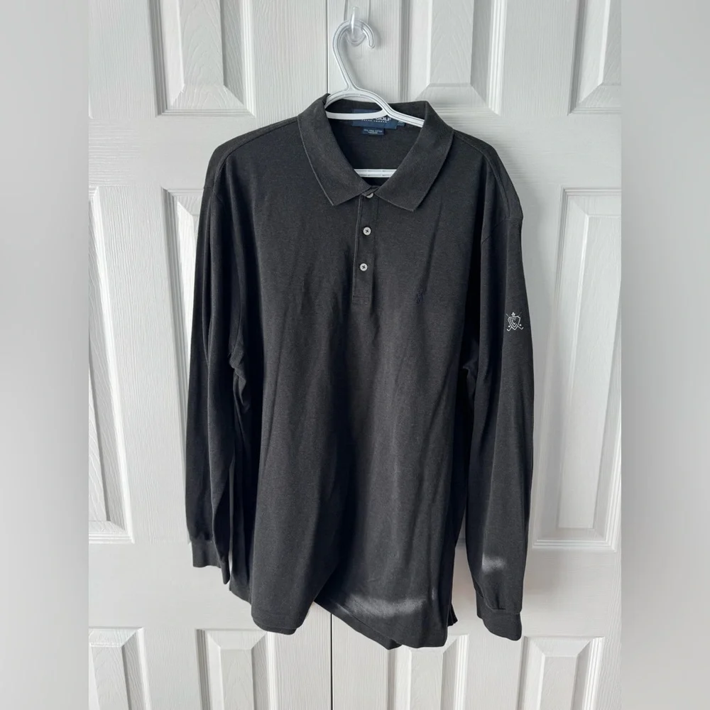 Polo Golf Ralph Lauren Dark Grey Long Sleeve Polo XL Pima Cotton Peru